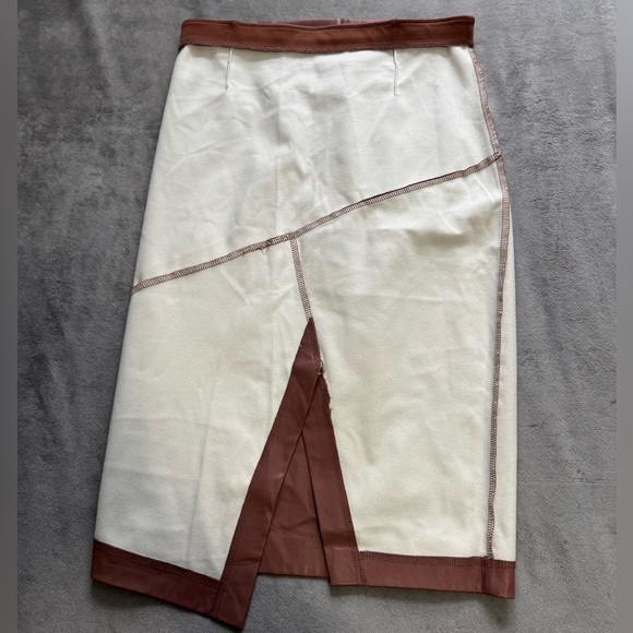 Dynamite Vegan Leather Mini Skirt, Brown, Size M - Picture 8 of 11